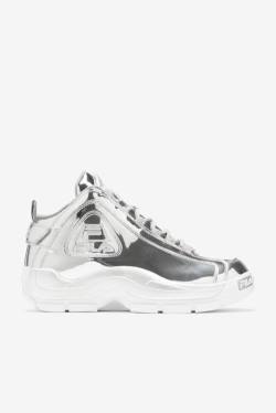 Metal Silver Men's Fila Grant Hill 2 Metallic Sneakers | Fila253NP