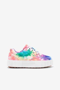 Multicolor / White Men's Fila Wosandblast Low Tie Dye Sneakers | Fila968PW