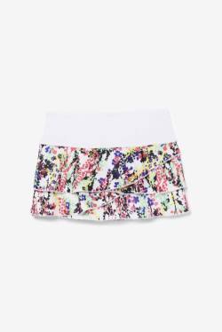 Multicolor / White Women's Fila Pickleball Tiered Printed Skort Skirts | Fila927OJ