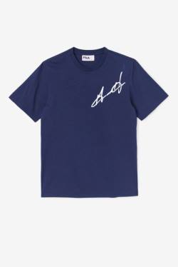 Navy Men's Fila Grant Hill Cormac Tee T Shirts | Fila594FT