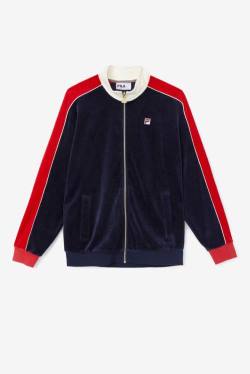 Navy / Red Men's Fila Cima Velour Jackets | Fila182OE