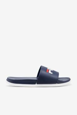 Navy / White Men's Fila Drifter Luxe Slides | Fila745QD