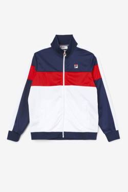 Navy / White / Red Men's Fila Assembly Track Jackets | Fila103BW