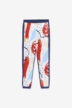 Navy / White / Red Men's Fila X The Museum Printed Track Pants | Fila460QR