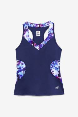 Navy Women's Fila Pickleball Halter Tank Sports Tops | Fila369SW