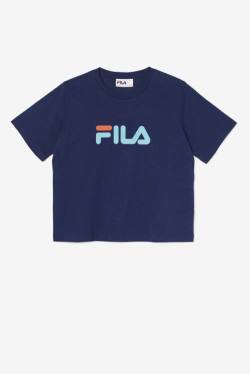 Navy Women's Fila Thea Tee T Shirts | Fila583ZJ