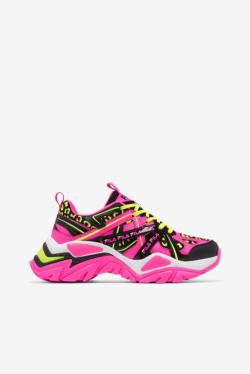 Pink / Black / White Women's Fila Electrove 2 Sneakers | Fila437ZM