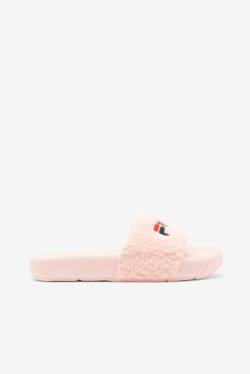 Pink / Navy / Red Women's Fila Fuzzy Drifter Slides | Fila482RX