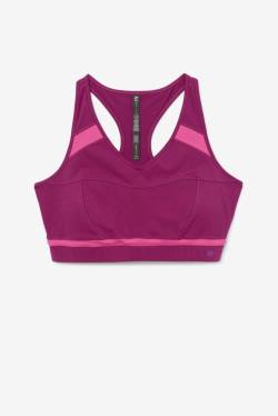 Purple / Light Pink Women's Fila Uplift Racerback Sports Bra Sports Tops | Fila958AY