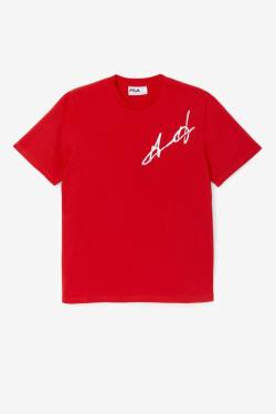 Red Men's Fila Grant Hill Cormac Tee T Shirts | Fila764CY