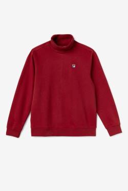 Red Men's Fila Noah Fleece Turtleneck Sweatshirts | Fila593PB