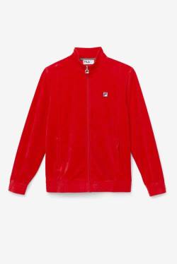 Red Men's Fila O-fit Velour Jackets | Fila680UF