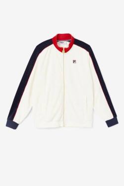 Red / Navy Men's Fila Cima Velour Jackets | Fila283JU