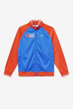 Red / White / Blue Men's Fila Cuba Track Jackets | Fila079SJ