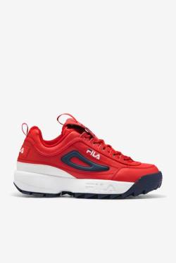 Red / White / Navy Men's Fila Disruptor 2 Premium Sneakers | Fila269MI