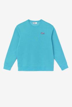 Turquoise Men's Fila Garran Crew Sweatshirts | Fila798DC