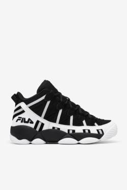 White / Black / Metal Silver Men's Fila Stackhouse Spaghetti Sneakers | Fila734WG