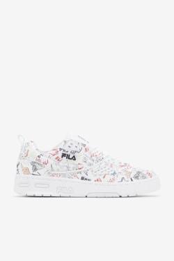 White / Black / Multicolor Men's Fila Ace Scribbles Sneakers | Fila327CD