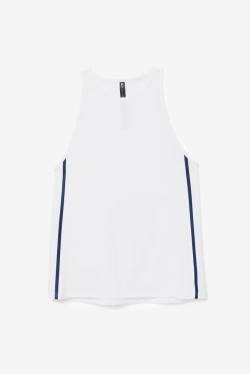 White / Black Women's Fila Fi-lux Loose Tank Top T Shirts | Fila836RS