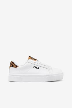 White / Black Women's Fila Panache 19 Leopard Sneakers | Fila758YM