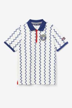 White / Blue / Red Men's Fila X Rb Babar Guye Polo | Fila105IY