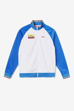 White / Blue / Red / Yellow Men's Fila Ecuador Track Jackets | Fila726QE