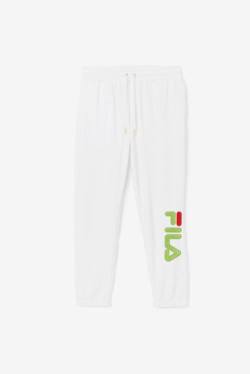 White / Green / Red Men's Fila Mansur Velour Pants | Fila428CN