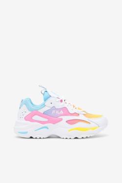 White / Lemon / Blue Women's Fila Ray Tracer Sneakers | Fila248BS