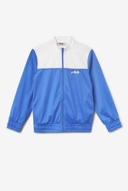 White / Light Blue Women's Fila Mckenna Track Jackets | Fila421MJ