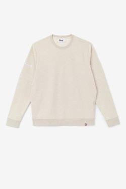 White Men's Fila Commuter Crew Sweatshirts | Fila783QR