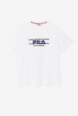 White Men's Fila Pepacton Tee T Shirts | Fila573RP