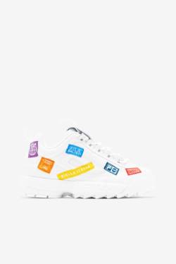 White / Multicolor Women's Fila Disruptor 2 110th Year Anniversary Sneakers | Fila215OF