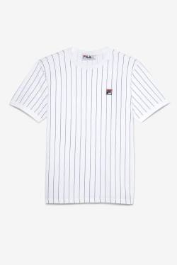 White / Navy Men's Fila Guillo Tee T Shirts | Fila906DG