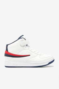 White / Navy / Red Men's Fila A-high Sneakers | Fila643BM