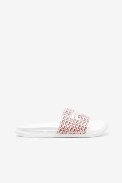 White / Navy / Red Women's Fila Drifter Luxe Repeat Slides | Fila318PA