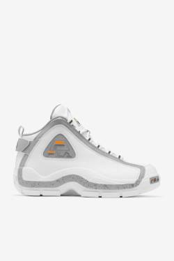 White / Orange Men's Fila Grant Hill 2 Sneakers | Fila713IJ