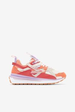 White / Orange Women's Fila Sandenal Sneakers | Fila075QC