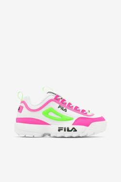 White / Pink / Green Women's Fila Disruptor 2 Premium Sneakers | Fila512LE