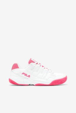 White / Pink / Metal Silver Women's Fila Double Bounce Sneakers | Fila142NC