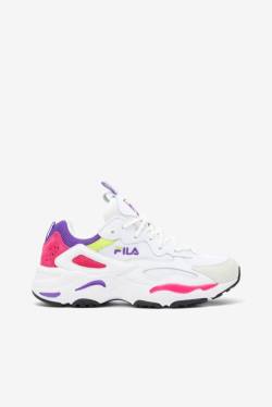 White / Purple Women's Fila Ray Tracer Sneakers | Fila562WT