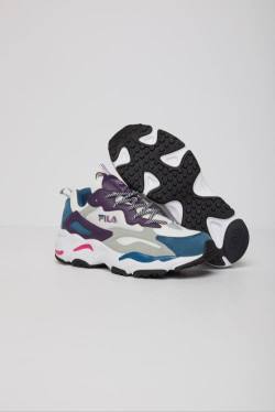 White / Purple Women's Fila Ray Tracer Sneakers | Fila713KJ