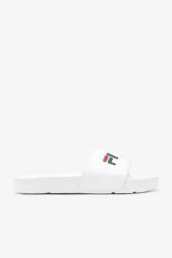 White / Red Men's Fila Drifter Slides | Fila379WP