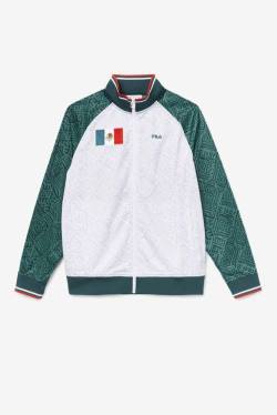 White / Red Men's Fila Mexico Track Jackets | Fila905XC