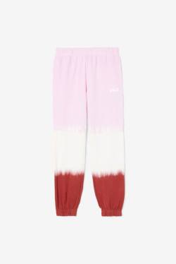 White / Red Women's Fila Raleigh Tie Dye Jogger Pants | Fila052QW