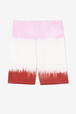 White / Red Women's Fila Taima Tie Dye Bike Shorts | Fila031NC