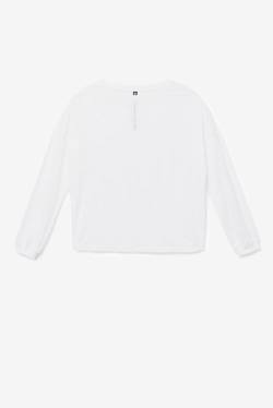 White Women's Fila Fi-lux Mesh Long Sleeve Top T Shirts | Fila547LV