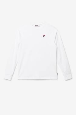 White Women's Fila Flynn Long Sleeve Tee T Shirts | Fila590IZ