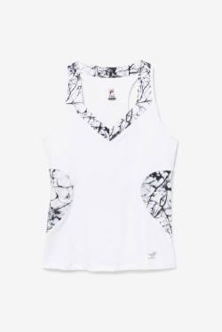 White Women's Fila Pickleball Halter Tank Sports Tops | Fila850DW