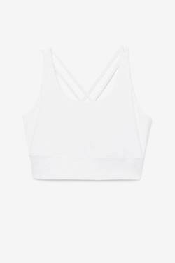 White Women's Fila Uplift Cross Back Bra Sports Tops | Fila230OQ