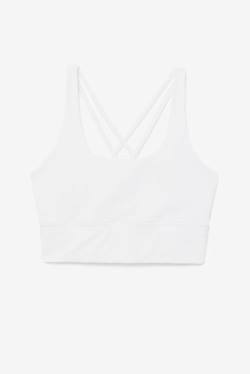 White Women's Fila Uplift Cross Back Bra Sports Tops | Fila362LZ